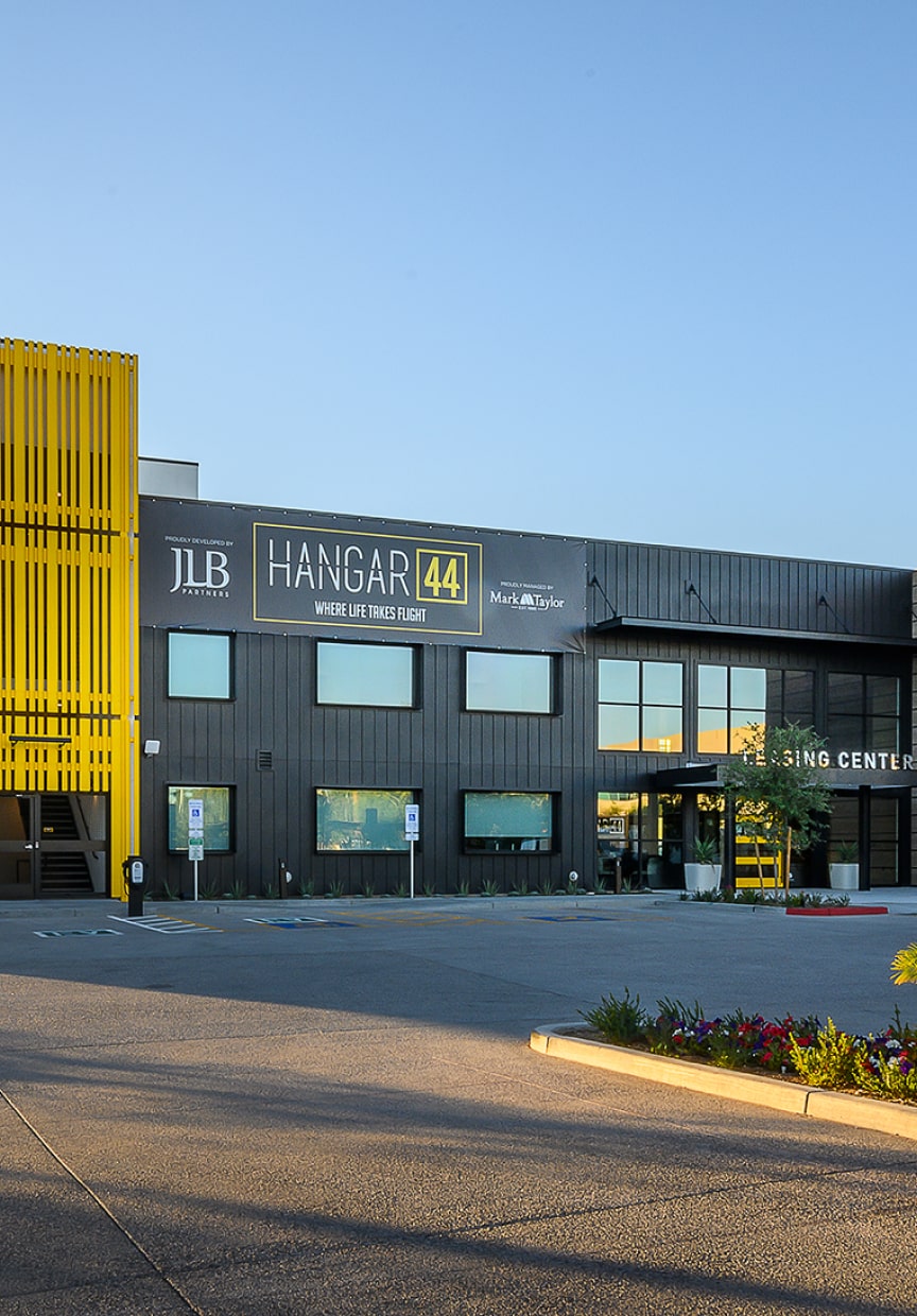 An image of a hangar 44 building